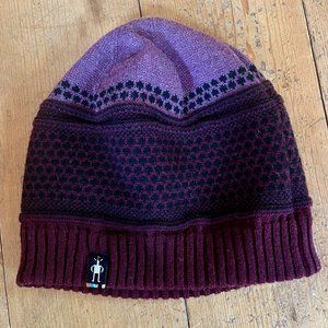 Smartwool knit purple popcorn cable beanie